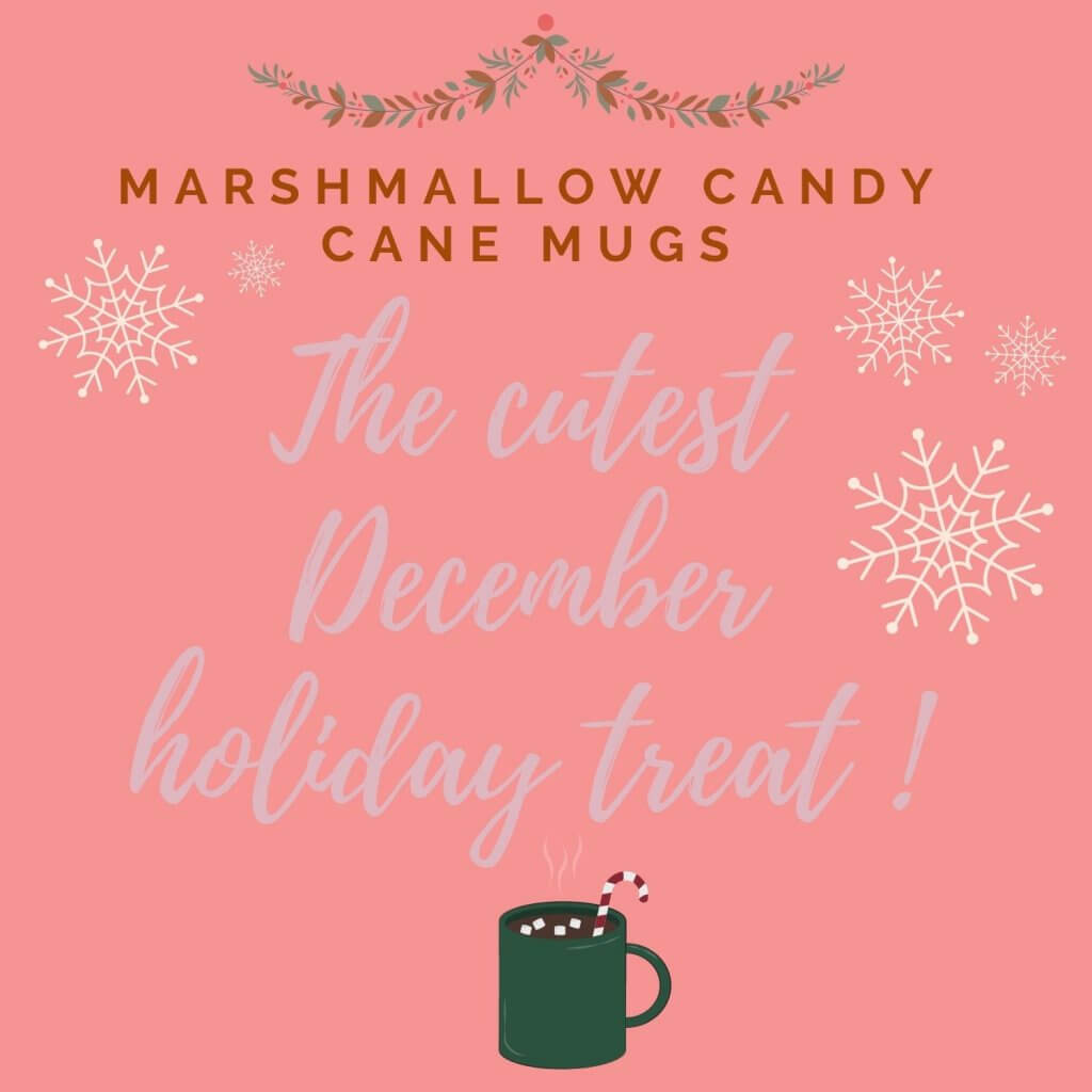 Marshmallow candy cane mugs. The cutest December holiday treat !