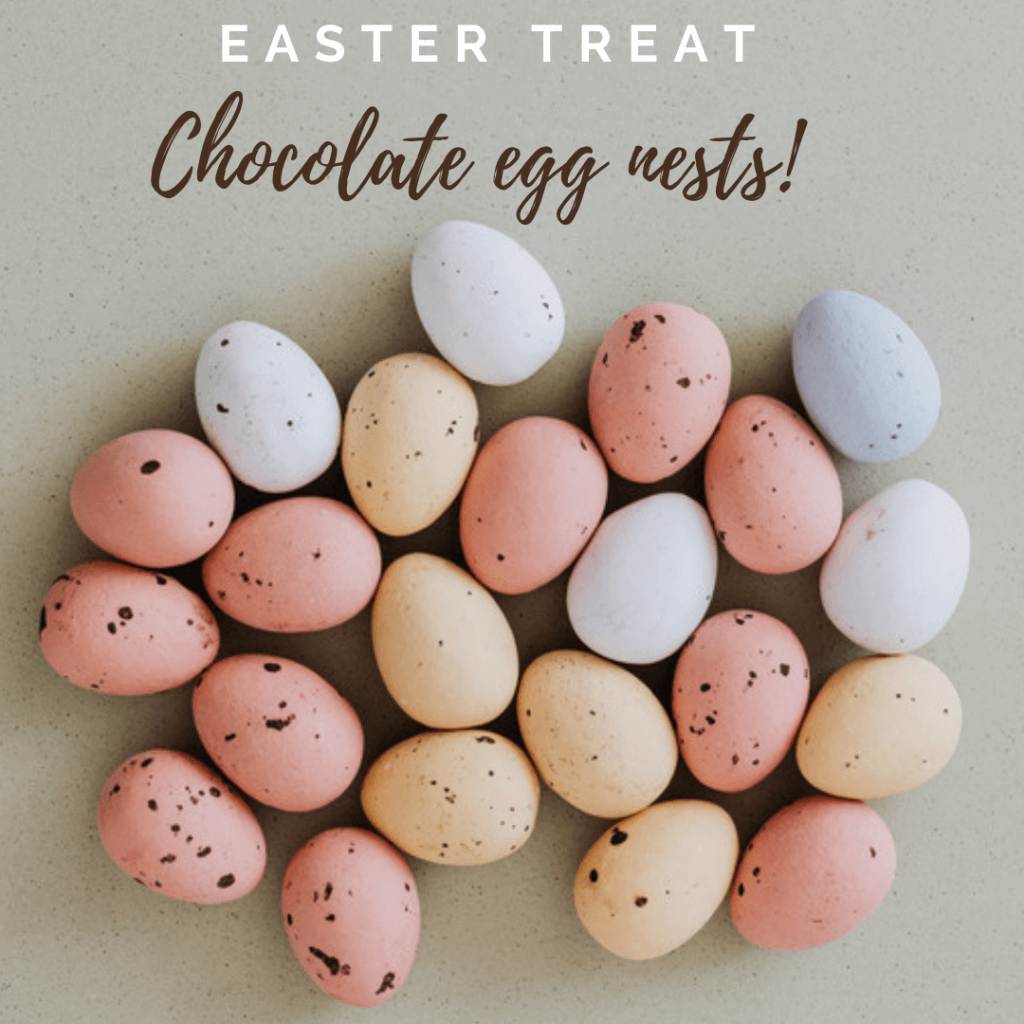 Chocolate egg nest Easter treats !