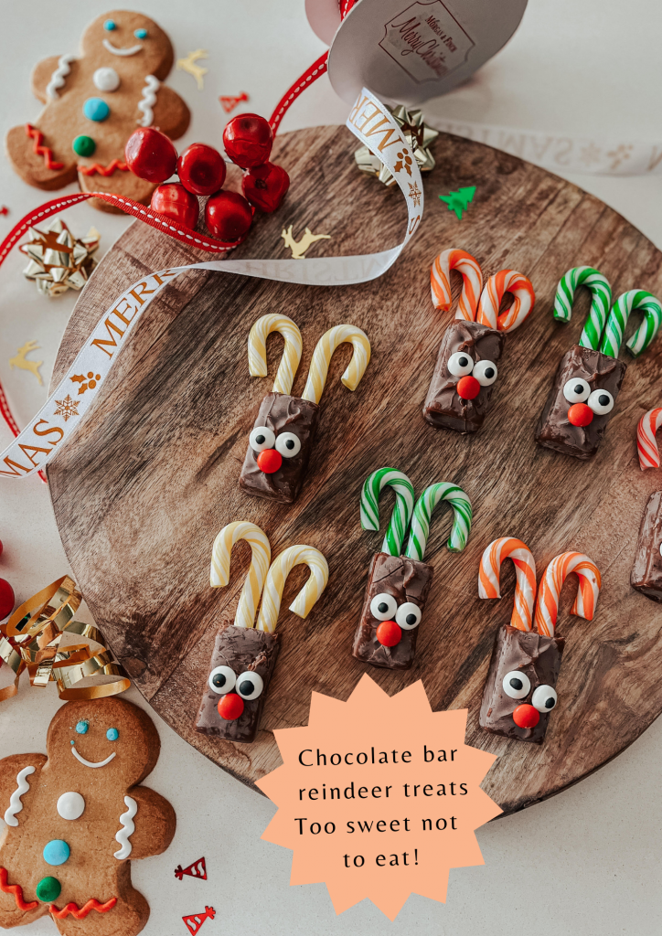 Reindeer candy cane chocolate bars 🦌